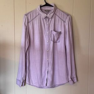 Rubbish Womens Lavender Purple Rayon Long Sleeve Button‎ Down Soft Shirt Large